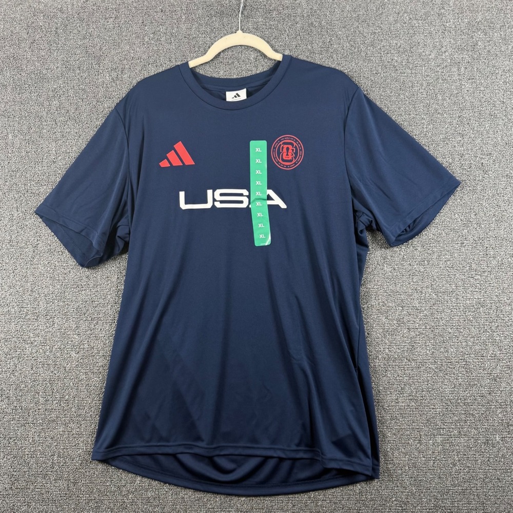 Adidas Mens XL T-Shirt Navy Blue USA FIFA World Cup 26 Soccer Jersey Athletic‎